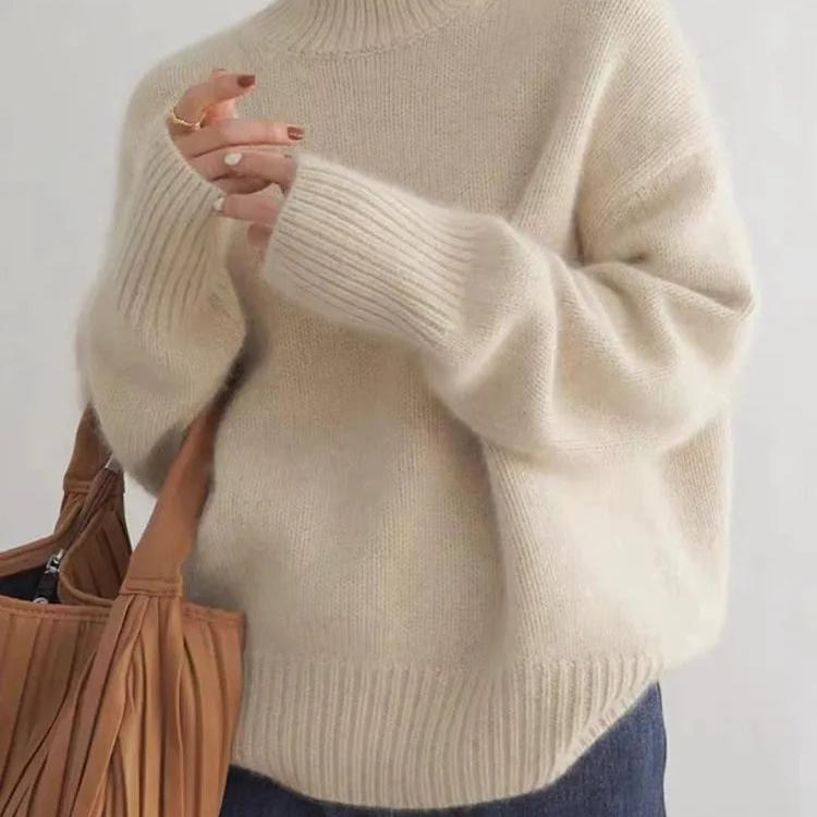 Oversized Cashmere Roll Neck Sweater