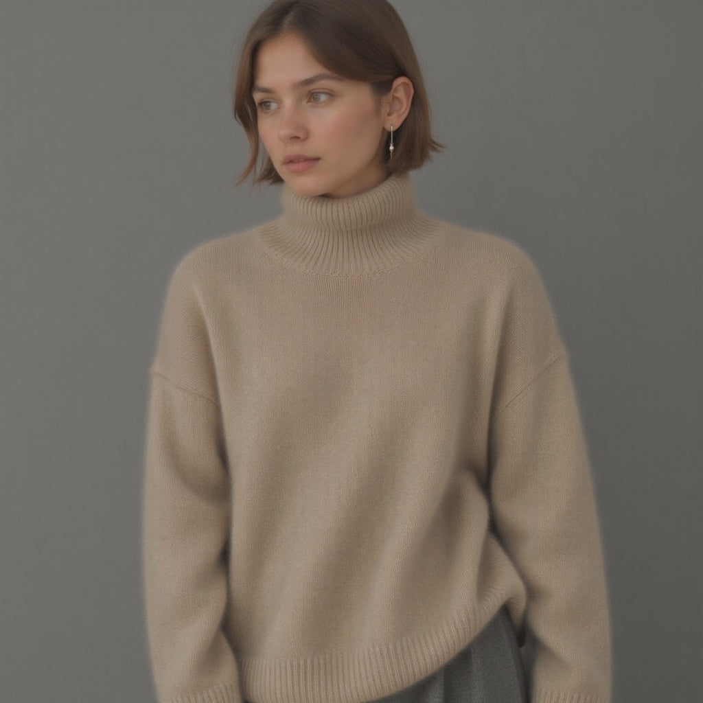 Oversized Cashmere Roll Neck Sweater