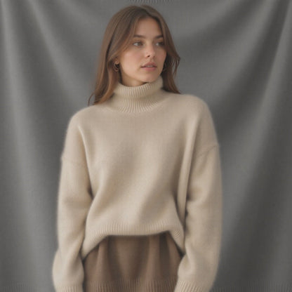 Oversized Cashmere Roll Neck Sweater