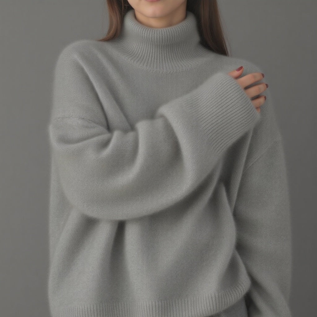 Oversized Cashmere Roll Neck Sweater